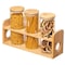 Basicwise 3 Pcs 30oz Glass Jars with Bamboo Shelf for Storing Ground Coffee, Sugar, Beans and Grains,  QI004707 - alternate 9