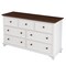 Homeroots 61" White And Walnut Wood Seven Drawer Captains Dresser 653111 - alternate 7