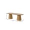 Homeroots 86" Natural Solid Wood Pedestal Base Oval Dining Table 720706 - alternate 6