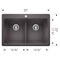 Blanco Liven SILGRANIT 33in 50/50 Double Bowl Dual Mount Kitchen Sink with Low Divide - Cinder 443204 - alternate 4