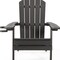 Homeroots 35" Black Heavy Duty Plastic Adirondack Chair 530694 - alternate 6