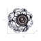 Homeroots Set of Twelve Black And White Floral Ceramic Drawer Pull Knobs, 12PK 321661 - alternate 7