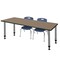 Regency Kee Adjustable Classroom Table W/ 2 Andy Stack Chairs, 72 in W, 24 in L, Noble Oak MT7224NOAPGY45NV - alternate 1