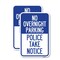 Signmission No Overnight Parking - Police Take Notice, 12'' X 18'' 2 Signs, Heavy Gauge Aluminum, 2PK A-1218-2PACK-23839 - alternate 1