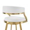 Homeroots 26" White and Gold Faux Leather and Stainless Steel Low Back Counter Height Swivel Bar Chair 569174 - alternate 9