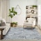 Homeroots 8' X 10' Ivory Sky Blue And Blue Palm Leaf Indoor Outdoor Area Rug 550238 - alternate 9