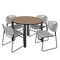 Regency Round Kee Breakroom Table W/ 4 Zeng Stack Chairs, 48 in W, 48 in L, Noble Oak TB48RNDNOBPBK44GY - alternate 1