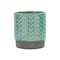 Homeroots 6in Turquoise Geometric Ceramic Indoor Outdoor Round Pot Planter 487459 - alternate 3