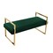 Homeroots 48" Hunter Green and Gold Upholstered Velvet Bench 530649 - alternate 8