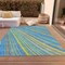 Homeroots 10' X 14' Denim Blue Sky Blue And Gold Striped Washable Indoor Outdoor Area Rug 614976 - alternate 8