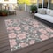 Homeroots 8' X 10' Gray Pink And Ivory Floral Washable Indoor Outdoor Area Rug 600003 - alternate 8