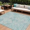 Homeroots 8' X 10' Teal Blue And Pink Floral Medallion Washable Indoor Outdoor Area Rug 616637 - alternate 1