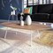 Leisuremod Rossmore Oval Coffee Table with White Powder Coated Steel Frame, Natural Wood RSW-46NW - alternate 10