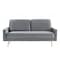 Homeroots 72" Gray Velvet Sofa With Brass Legs 480917 - alternate 1