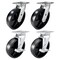 Hyw Products Heavy Duty Caster Set 8in Plastic Wheels, 2 Swivel & 2 Swivel with Brake, 4PK 40-80S-A1-HP-2,40-80S-A1-HP-TB-2 - alternate 1