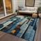 Homeroots 3' X 5' Blue Ivory And Copper Geometric Washable Indoor Outdoor Area Rug 604500 - alternate 8