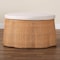 Bali & Pari Palm Scallop Natural Rattan Ottoman, 32" Round 259-14090-ZORO - alternate 7