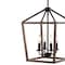 Jonathan Y Oria 13" 4-Light Iron Farmhouse Industrial Lantern LED Pendant, Oil Rubbed Bronze/Faux Wood JYL1322A - alternate 13