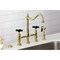 Kingston Brass Bridge Kitchen Faucet with Brass Sprayer, Brushed Brass KS1277PKXBS - alternate 5