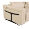 Homeroots 126" Beige Top Grain Leather Reclining Metal USB Sofa 720363 - alternate 9