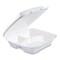 Dart Foam Hinged Lid Container, 3-Comp, 9 x 9 2/5 x 3, White, PK200 90HTPF3R - alternate 1