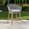 Homeroots 38" Light Gray Solid Wood Low back Outdoor Bar Height chair with Footrest 490216 - alternate 7