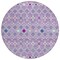 Homeroots 8' Lavender Ivory And Blue Round Geometric Washable Indoor Outdoor Area Rug 612198 - alternate 8