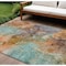 Homeroots 9' X 12' Copper Orange And Teal Blue Abstract Washable Indoor Outdoor Area Rug 581765 - alternate 1