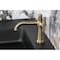 Kingston Brass One-Handle Single-Hole Bathroom Faucet with Push Pop-Up Drain, Antique Brass KS3543TKL - alternate 6