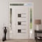 Vdomdoors Front Exterior Prehung Metal-Plastic Door, Manux 8933 White Silk, 2 Side and Top Sidelite Transom,  MANUX8933EXD-WS-W12+36+12xH80+14-LH - alternate 4