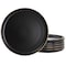 Elama Paul 6 Piece Stoneware Dinner Plate Set in Matte Black with Gold Rim ELM-PAUL6D - alternate 1