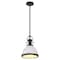Jonathan Y Homer 10" 1-Light Modern Industrial Metal LED Dome Pendant, White/Matte Black JYL9535E - alternate 1