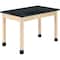 Diversified Spaces Plain Apron Table, Maple, Maple Wood Frame, 60 in W, Black/Maple P7606M30N - alternate 1