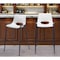 Homeroots Set of Two 30" White and Black Faux Leather and Steel Low Back Bar Height Bar Chairs 555672 - alternate 9