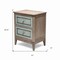 Homeroots 28" Brown And Green Solid Wood Square Distressed Carved Geometric Two Drawer Nightstand w/ USB Port 571347 - alternate 9