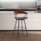 Homeroots 27" Black Faux Leather And Metal Swivel Low Back Counter Height Bar Chair 534449 - alternate 9