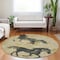 Homeroots 8' Gold And Charcoal Round Horse Washable Indoor Outdoor Area Rug 618651 - alternate 2