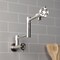 Kingston Brass Wall Mount Pot Filler Faucet with Knurled Handle, Brushed Nickel KS4108RKZ - alternate 5
