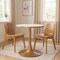 Homeroots 24" Beige and Gold Wood and Steel Pedestal Base Round Top Dining Table 572240 - alternate 8
