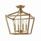 Jonathan Y Plains 12" 4-Light Modern Farmhouse Metal Open-Frame Pagoda LED Semi Flush Mount Mini Lantern, Brass JYL7610B - alternate 10