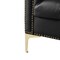 Homeroots 84" Black Faux Leather Manufactured Wood Sofa 543959 - alternate 5
