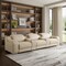 Homeroots 129" Beige Italian Leather Reclining USB Sofa 632896 - alternate 8