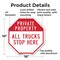 Signmission Private Property All Trucks Stop He, 10 Inch X 10 Inch, Aluminum Metal Signs OC-A-10-150 - alternate 6