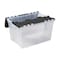 Sterilite 12 gal Black/Clear Hinged-Lid Tote 12.9 in. H X 15.3 in. W X 21.6 in. D Stackable 691307 - alternate 2