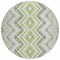 Homeroots 8' Green Ivory And Gray Round Geometric Washable Indoor Outdoor Area Rug 581541 - alternate 8