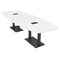 Skutchi Designs Arc Boat Conference Table, 45 in W, 120 in L, White HAR-ABOT-48x120-DOU.BK-W960-EBLK - alternate 1