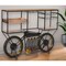 Homeroots Brown and Black Metal And Solid Wood Bar Cart With Wine Storage 490808 - alternate 4