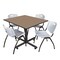 Regency Square Kobe Breakroom Table W/ 4 M Stack Chairs, 48 in W, 48 in L, Noble Oak TKB4848NO47GY - alternate 1