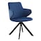 Homeroots Blue And Black Upholstered Velvet Dining Arm Chair 544250 - alternate 9