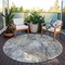 Homeroots 8' Taupe Gray And Copper Round Abstract Washable Indoor Outdoor Area Rug 583180 - alternate 8